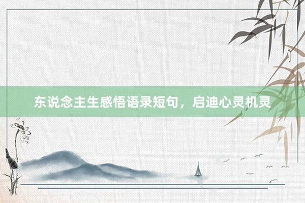 东说念主生感悟语录短句,启迪心灵机灵